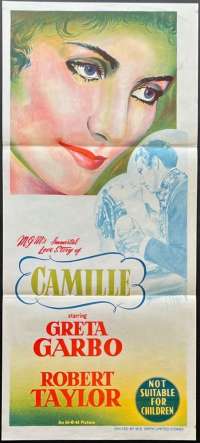 Camille Movie Poster Original Daybill 1955 Re-Issue Greta Garbo Robert Taylor