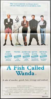A Fish Called Wanda Movie Poster Original Daybill 1988 John Cleese Michael Palin