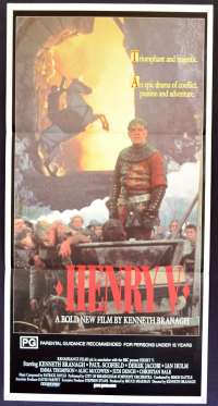 Henry V 1989 movie poster Daybill Kenneth Branagh Shakespeare Paul Scofield