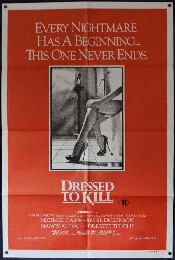 Dressed to kill Angie Dickinson vintage movie poster